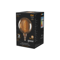 Лампа Gauss Filament G200 8W 620lm 2400К Е27 golden flexible LED 1/6 Лампа Gauss Filament G200 8W 620lm 2400К Е27 golden flexible LED 1/6