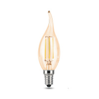 Лампа Gauss Filament Свеча на ветру 5W 400lm 2700К Е14 golden LED 1/10/50