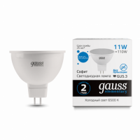 Лампа Gauss Elementary MR16 11W 850lm 6500K GU5.3 LED 1/10/100