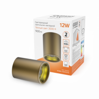 Светильник Gauss Overhead накл цил 12W 900lm 3000K 170-240V IP20 79*100мм кофе золото LED 1/30