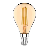 Лампа Gauss Basic Filament Шар 3,8W 350lm 2400К Е14 golden LED 1/10/50