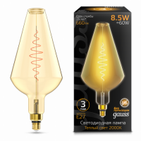 Лампа Gauss Filament Vase 8.5W 660lm 2000К Е27 golden flexible LED 1/2 Лампа Gauss Filament Vase 8.5W 660lm 2000К Е27 golden flexible LED 1/2