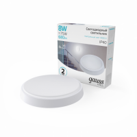 Светильник ЖКХ Gauss HALL круг 8W 680lm 4000K 200-240V IP40 D135*32мм белый LED 1/40