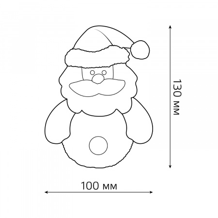 Светильник декоративная фигурка светодиодная "Дед Мороз" Gauss серия Holiday 0,1W, два цвета, 1/100
