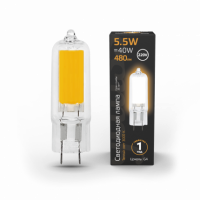 Лампа Gauss G4 AC220-240V 5.5W 480lm 3000K стекло LED 1/10/200