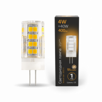 Лампа Gauss G4 AC185-265V 4W 400lm 2700K керамика LED 1/10/200