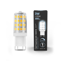 Лампа Gauss G9 AC185-265V 3W 300lm 4100K керамика диммируемая LED 1/10/200