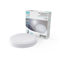 Св-к светодиодный Gauss IP40 D135*33 8W 670lm 4000K HALL круглый с оптико-акустическим сенсором 1/40