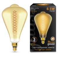Лампа Gauss Filament ST164 8.5W 660lm 2000К Е27 golden flexible LED 1/6 Лампа Gauss Filament ST164 8.5W 660lm 2000К Е27 golden flexible LED 1/6