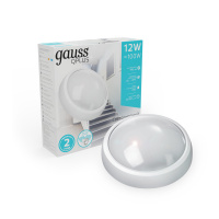 Св-к ЖКХ Gauss ECO 2.0 круг 12W 990lm 4000K 160-260V IP54 D175*76мм белый с оптико-микровол сенсором 1/12 Св-к ЖКХ Gauss ECO 2.0 круг 12W 990lm 4000K 160-260V IP54 D175*76мм белый с оптико-микровол сенсором 1/12
