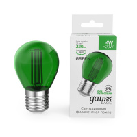 Лампа Gauss Basic Filament Шар 4W 220lm Е27 green LED 1/10/50