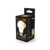 Лампа Gauss A60 10W 880lm 3000K E27 шаг. диммирование LED 1/10/50