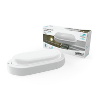 Светильник ЖКХ Gauss Elementary овал 15W 1100lm 4000K 160-260V IP65 200*98*46мм белый LED 1/40 Светильник ЖКХ Gauss Elementary овал 15W 1100lm 4000K 160-260V IP65 200*98*46мм белый LED 1/40