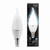 Лампа Gauss Свеча на ветру 9.5W 950lm 4100K E14 LED 1/10/50
