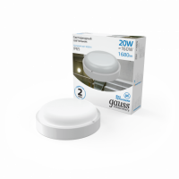 Светильник ЖКХ Gauss Elementary круг 20W 1680lm 6500K 160-260V IP65 D175*52мм белый LED 1/40