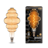 Лампа Gauss Filament Honeycomb 6W 420lm 2400К Е27 golden flexible LED 1/6