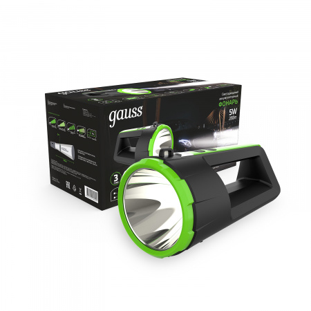 Фонарь прожекторный Gauss модель GFL701 5W 280lm Li-ion 5000mAh диммируемый LED 1/10/30