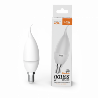 Лампа Gauss Basic Свеча на ветру 5,5W 400lm 3000K E14 LED 1/10/50