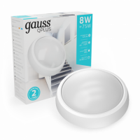Светильник ЖКХ Gauss ECO 2.0 круг 8W 670lm 4000K 160-260V IP54 D175*76мм белый 1/12 Светильник ЖКХ Gauss ECO 2.0 круг 8W 670lm 4000K 160-260V IP54 D175*76мм белый 1/12