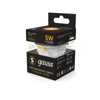Лампа Gauss MR16 5W 500lm 3000K GU10 диммируемая LED 1/10/100