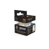 Лампа Gauss MR16 5W 500lm 3000K GU5.3 диммируемая LED 1/10/100