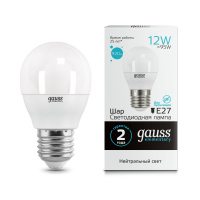 Лампа Gauss Elementary Шар 12W 920lm 4100K Е27 LED 1/10/100