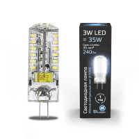 Лампа Gauss GY6.35 AC150-265V 3W 240lm 4100K силикон LED 1/10/200