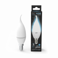 Лампа Gauss Свеча на ветру 6.5W 550lm 4100K E14 LED 1/10/50