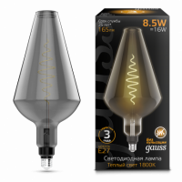 Лампа Gauss Filament Vase 8.5W 165lm 1800К Е27 gray flexible LED 1/2 Лампа Gauss Filament Vase 8.5W 165lm 1800К Е27 gray flexible LED 1/2