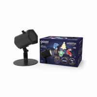 Проектор светодиодный "4 картинки" Gauss серия Holiday, анимированные картинки Дед Мороз, Рождественский Олень, Подарки, Ёлка, IP44, 1/30