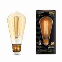 Лампа Gauss Filament ST64 8W 740lm 2400К Е27 golden LED 1/10/40 Лампа Gauss Filament ST64 8W 740lm 2400К Е27 golden LED 1/10/40