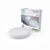 Светильник ЖКХ Gauss HALL круг 12W 940lm 4000K 200-240V IP40 D135*32мм белый LED 1/40