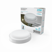 Светильник ЖКХ Gauss Elementary круг 24W 1950lm 4000K 160-260V IP65 D210*52мм белый LED 1/20