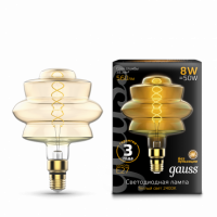 Лампа Gauss Filament BD180 8W 560lm 2400К Е27 golden flexible LED 1/4 Лампа Gauss Filament BD180 8W 560lm 2400К Е27 golden flexible LED 1/4