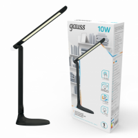 Светильник настольный Gauss модель GTL204 10W 550lm 2700-6500K 170-265V черный диммируемый+ ночник LED 1/10/30