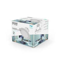 Светильник Gauss Кругл. Белый, 7W,90х90х56, Ø65мм, 520 Lm LED 4000K 1/20