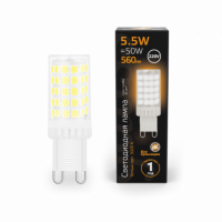 Лампа Gauss G9 AC185-265V 5,5W 560lm 3000K керамика LED 1/10/200