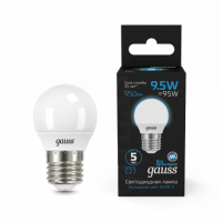 Лампа Gauss Шар 9.5W 950lm 6500K E27 LED 1/10/100