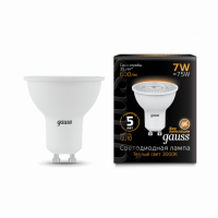 Лампа Gauss MR16 7W 600lm 3000K GU10 LED 1/10/100