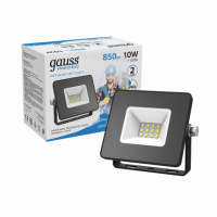 Прожектор Gauss Elementary 10W 850lm 6500К 200-240V IP65 черный LED 1/20