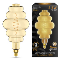 Лампа Gauss Filament Honeycomb 8.5W 660lm 2000К Е27 golden LED 1/2 Лампа Gauss Filament Honeycomb 8.5W 660lm 2000К Е27 golden LED 1/2
