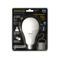 Лампа Gauss A60 8W 490lm 4100K E27 с Li-Ion аккумулятором LED 1/25