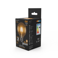 Лампа Gauss Filament G95 6W 630lm 2700К Е27 LED 1/20
