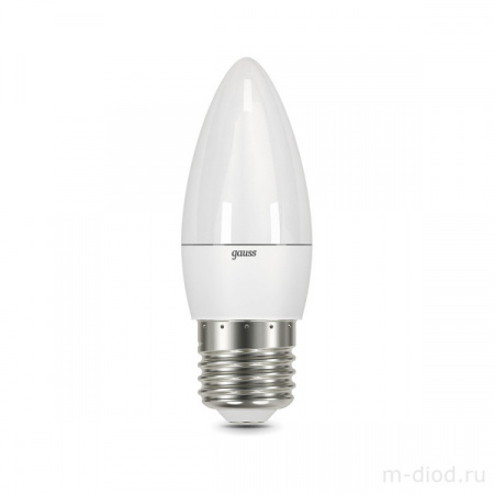 Лампа Gauss Свеча 6.5W 550lm 6500К E27 LED 1/10/100