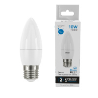 Лампа Gauss Elementary Свеча 10W 750lm 6500K E27 LED 1/10/100