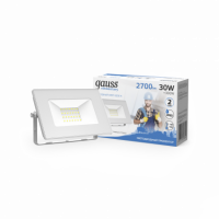 Прожектор Gauss Elementary 30W 2700lm 6500K 200-240V IP65 белый LED 1/10 Прожектор Gauss Elementary 30W 2700lm 6500K 200-240V IP65 белый LED 1/10