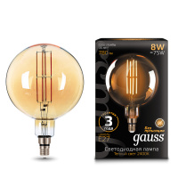 Лампа Gauss Filament G200 8W 780lm 2400К Е27 golden LED 1/6 Лампа Gauss Filament G200 8W 780lm 2400К Е27 golden LED 1/6
