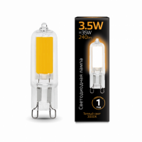 Лампа Gauss G9 AC220-240V 3.5W 240lm 3000K стекло LED 1/10/200