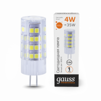 Лампа Gauss Elementary G4 12V 4W 400lm 3000K керамика LED 1/10/200