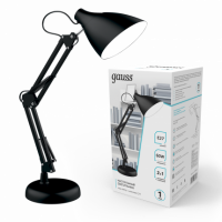 Светильник настольный Gauss модель GTL003 60W 220-240V E27 черный струбцина и основание 1/12